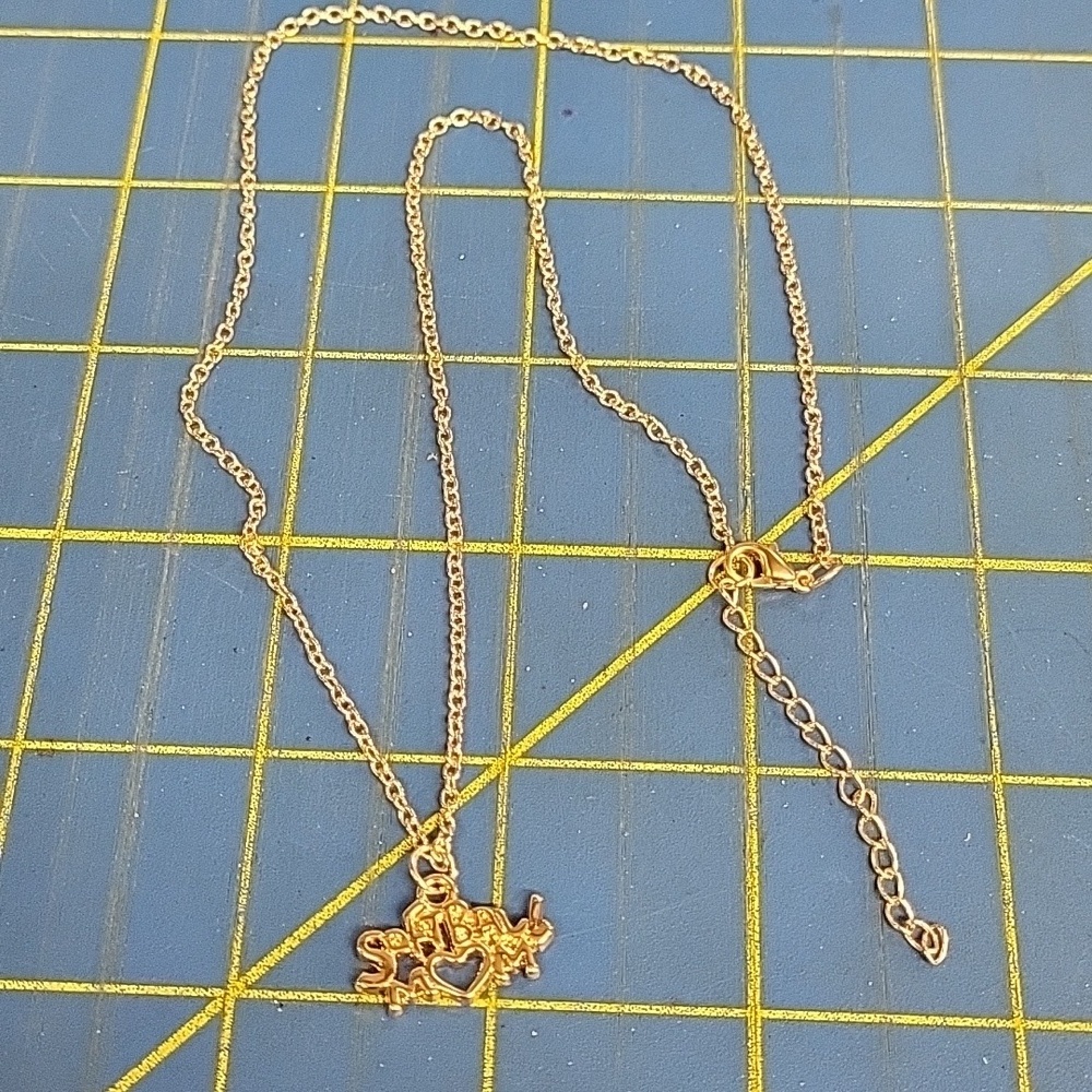 Softball Mom Gold Tone Necklace 18" + 3" Extension
